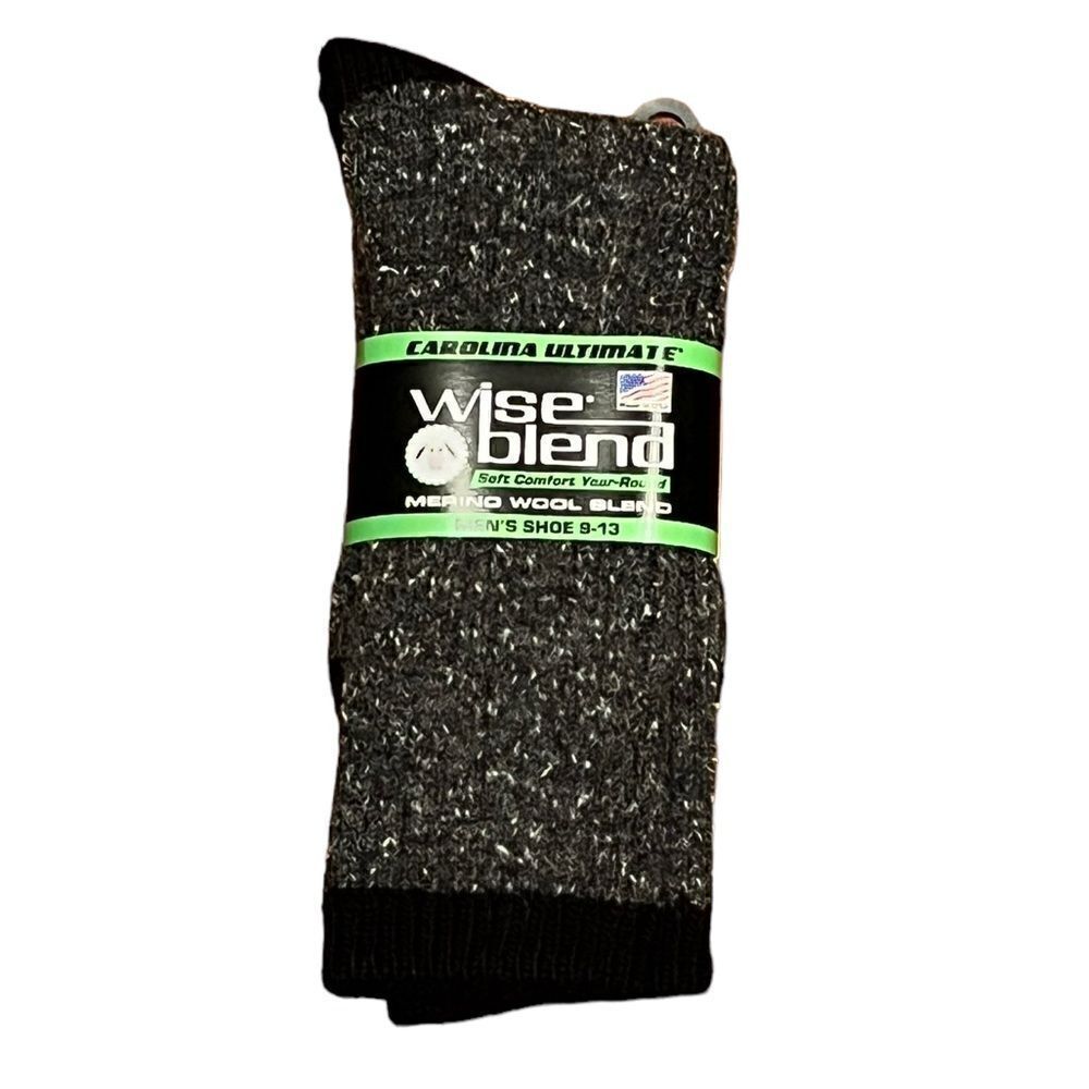 Wise‎ Blend Men’s Black Fleck Merino Wool Blend Socks, Size L, NWT